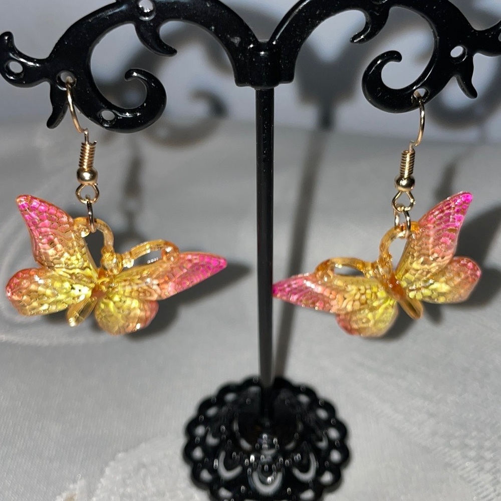 BUTTERFLY Sparkle Earrings Yellow